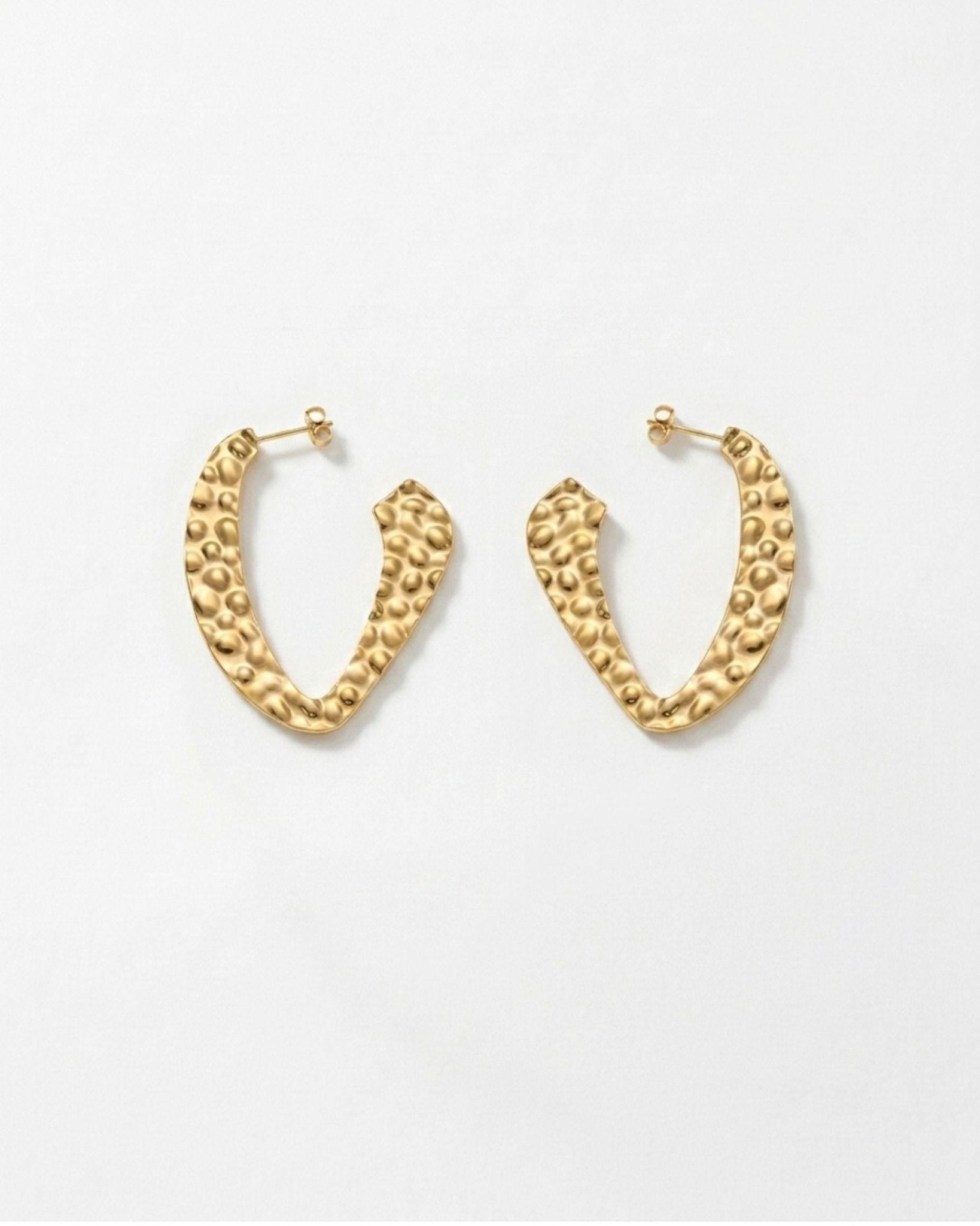 RAGNA Waterproof 18K Gold Plated Hoop - Hammered Stainless Steel - DANSK Copenhagen