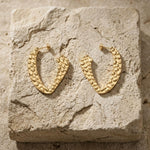 RAGNA Waterproof 18K Gold Plated Hoop - Hammered Stainless Steel - DANSK Copenhagen
