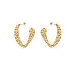 RAGNA Waterproof 18K Gold Plated Hoop - Hammered Stainless Steel - DANSK Copenhagen