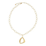 RAGNA Waterproof 18K Gold Plated Long Minimalistic Necklace - Hammered Stainless Steel - DANSK Copenhagen