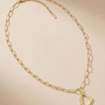 RAGNA Waterproof 18K Gold Plated Long Minimalistic Necklace - Hammered Stainless Steel - DANSK Copenhagen