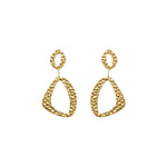 RAGNA Waterproof 18K Gold Plated Original Earrings - Hammered Stainless Steel - DANSK Copenhagen
