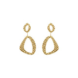 RAGNA Waterproof 18K Gold Plated Original Earrings - Hammered Stainless Steel - DANSK Copenhagen