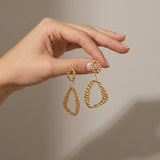 RAGNA Waterproof 18K Gold Plated Original Earrings - Hammered Stainless Steel - DANSK Copenhagen