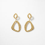 RAGNA Waterproof 18K Gold Plated Original Earrings - Hammered Stainless Steel - DANSK Copenhagen