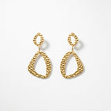 RAGNA Waterproof 18K Gold Plated Original Earrings - Hammered Stainless Steel - DANSK Copenhagen