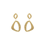 RAGNA Waterproof 18K Gold Plated Original Earrings - Hammered Stainless Steel - DANSK Copenhagen