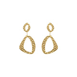 RAGNA Waterproof 18K Gold Plated Original Earrings - Hammered Stainless Steel - DANSK Copenhagen