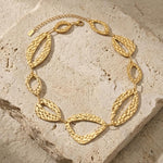 RAGNA Waterproof 18K Gold Plated Original Necklace - Hammered Stainless Steel - DANSK Copenhagen