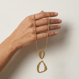 RAGNA Waterproof 18K Gold Plated Original Simple Necklace - Adjustable Chain & Hammered Stainless Steel - DANSK Copenhagen