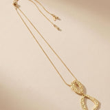 RAGNA Waterproof 18K Gold Plated Original Simple Necklace - Adjustable Chain & Hammered Stainless Steel - DANSK Copenhagen