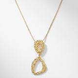 RAGNA Waterproof 18K Gold Plated Original Simple Necklace - Adjustable Chain & Hammered Stainless Steel - DANSK Copenhagen