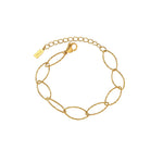 RAGNA Waterproof 18K Gold Plated Oval Link Bracelet - Structured Stainless Steel - DANSK Copenhagen