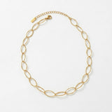 RAGNA Waterproof 18K Gold Plated Oval Link Necklace - Structured Stainless Steel - DANSK Copenhagen