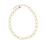 RAGNA Waterproof 18K Gold Plated Oval Link Necklace - Structured Stainless Steel - DANSK Copenhagen