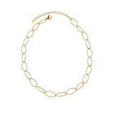 RAGNA Waterproof 18K Gold Plated Oval Link Necklace - Structured Stainless Steel - DANSK Copenhagen