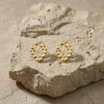 RAGNA Waterproof 18K Gold Plated Post Earring - Hammered Stainless Steel - DANSK Copenhagen