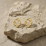 RAGNA Waterproof 18K Gold Plated Post Earring - Hammered Stainless Steel - DANSK Copenhagen
