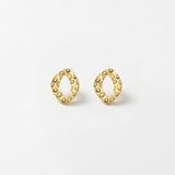 RAGNA Waterproof 18K Gold Plated Post Earring - Hammered Stainless Steel - DANSK Copenhagen