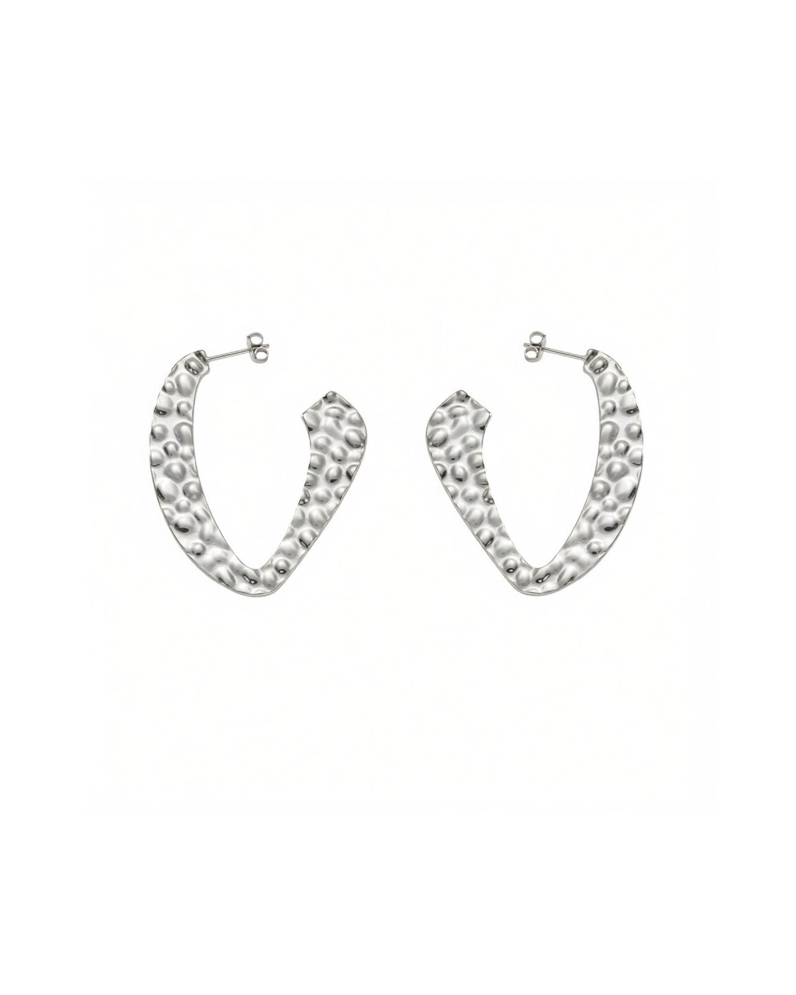 RAGNA Waterproof Silver Stainless Steel Hoop - Hammered Finish - DANSK Copenhagen