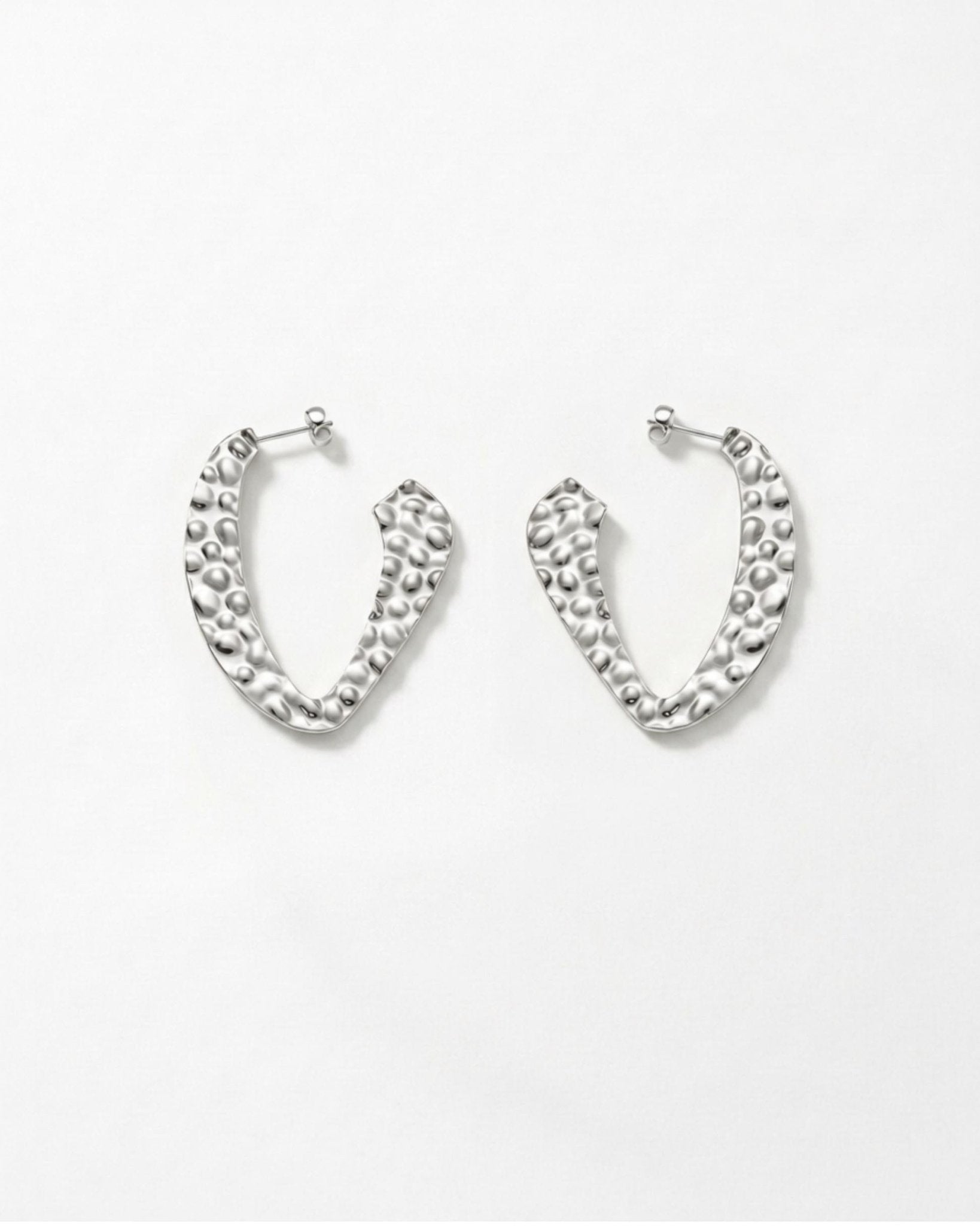 RAGNA Waterproof Silver Stainless Steel Hoop - Hammered Finish - DANSK Copenhagen
