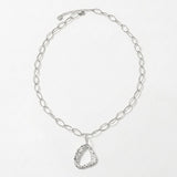 RAGNA Waterproof Silver Stainless Steel Long Minimalistic Necklace - Hammered Finish - DANSK Copenhagen