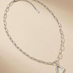 RAGNA Waterproof Silver Stainless Steel Long Minimalistic Necklace - Hammered Finish - DANSK Copenhagen