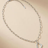 RAGNA Waterproof Silver Stainless Steel Long Minimalistic Necklace - Hammered Finish - DANSK Copenhagen