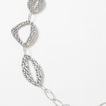 RAGNA Waterproof Silver Stainless Steel Long Statement Necklace - Hammered Finish - DANSK Copenhagen