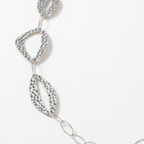 RAGNA Waterproof Silver Stainless Steel Long Statement Necklace - Hammered Finish - DANSK Copenhagen