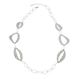 RAGNA Waterproof Silver Stainless Steel Long Statement Necklace - Hammered Finish - DANSK Copenhagen