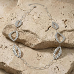 RAGNA Waterproof Silver Stainless Steel Long Statement Necklace - Hammered Finish - DANSK Copenhagen