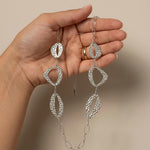 RAGNA Waterproof Silver Stainless Steel Long Statement Necklace - Hammered Finish - DANSK Copenhagen