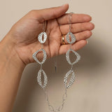 RAGNA Waterproof Silver Stainless Steel Long Statement Necklace - Hammered Finish - DANSK Copenhagen