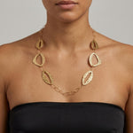 RAGNA Waterproof Silver Stainless Steel Long Statement Necklace - Hammered Finish - DANSK Copenhagen