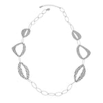 RAGNA Waterproof Silver Stainless Steel Long Statement Necklace - Hammered Finish - DANSK Copenhagen