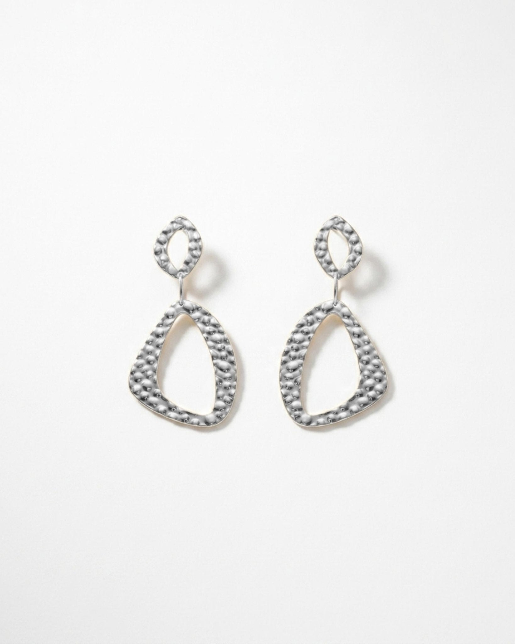 RAGNA Waterproof Silver Stainless Steel Original Earrings - Hammered Finish - DANSK Copenhagen