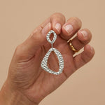RAGNA Waterproof Silver Stainless Steel Original Earrings - Hammered Finish - DANSK Copenhagen