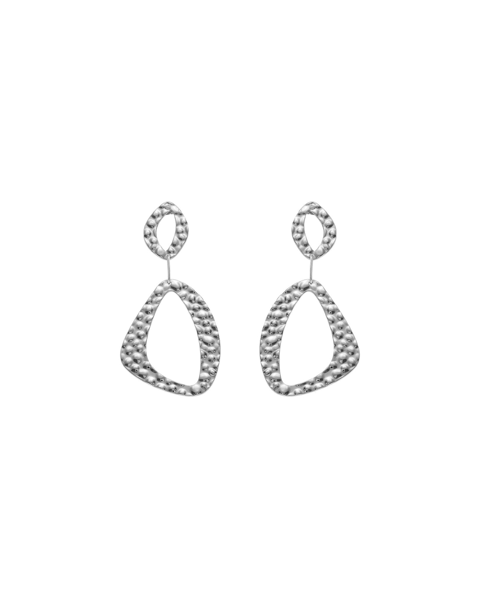 RAGNA Waterproof Silver Stainless Steel Original Earrings - Hammered Finish - DANSK Copenhagen