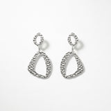 RAGNA Waterproof Silver Stainless Steel Original Earrings - Hammered Finish - DANSK Copenhagen