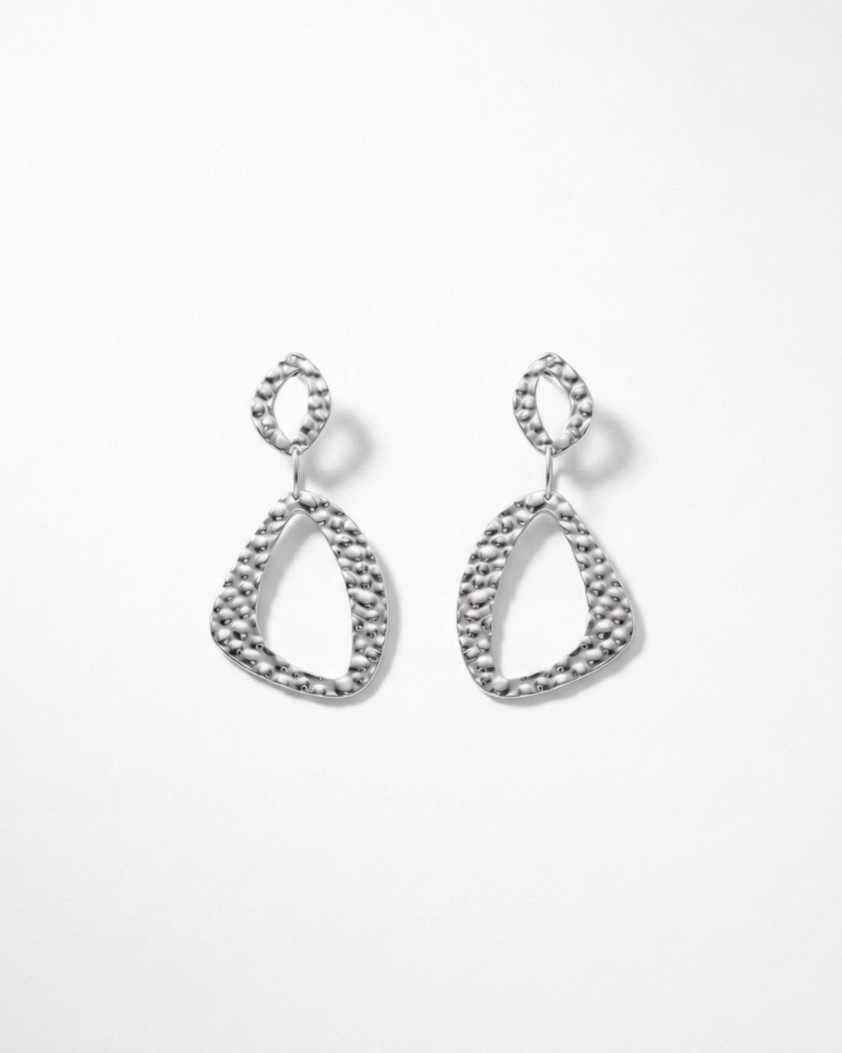 RAGNA Waterproof Silver Stainless Steel Original Earrings - Hammered Finish - DANSK Copenhagen