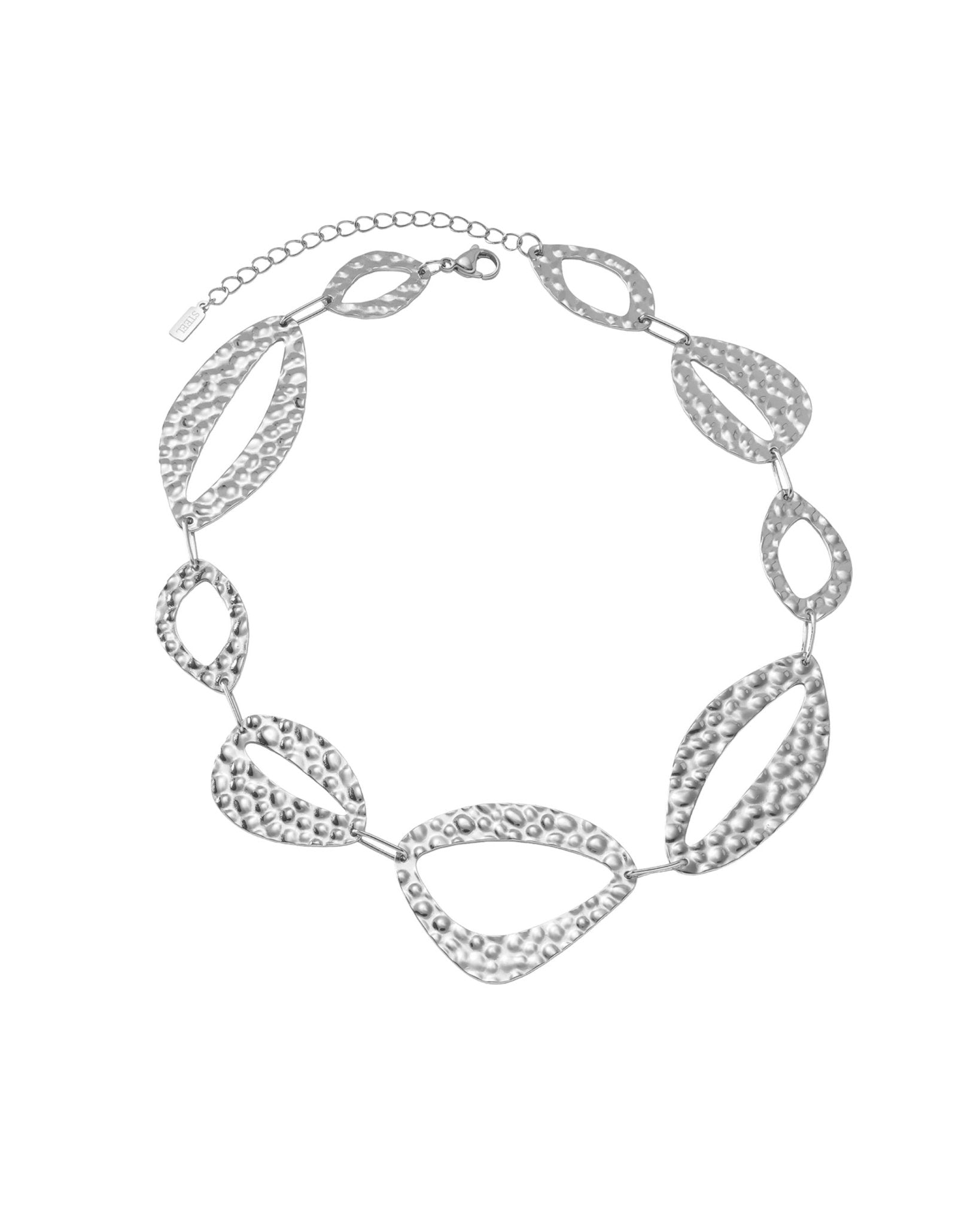 RAGNA Waterproof Silver Stainless Steel Original Necklace - Hammered Finish - DANSK Copenhagen