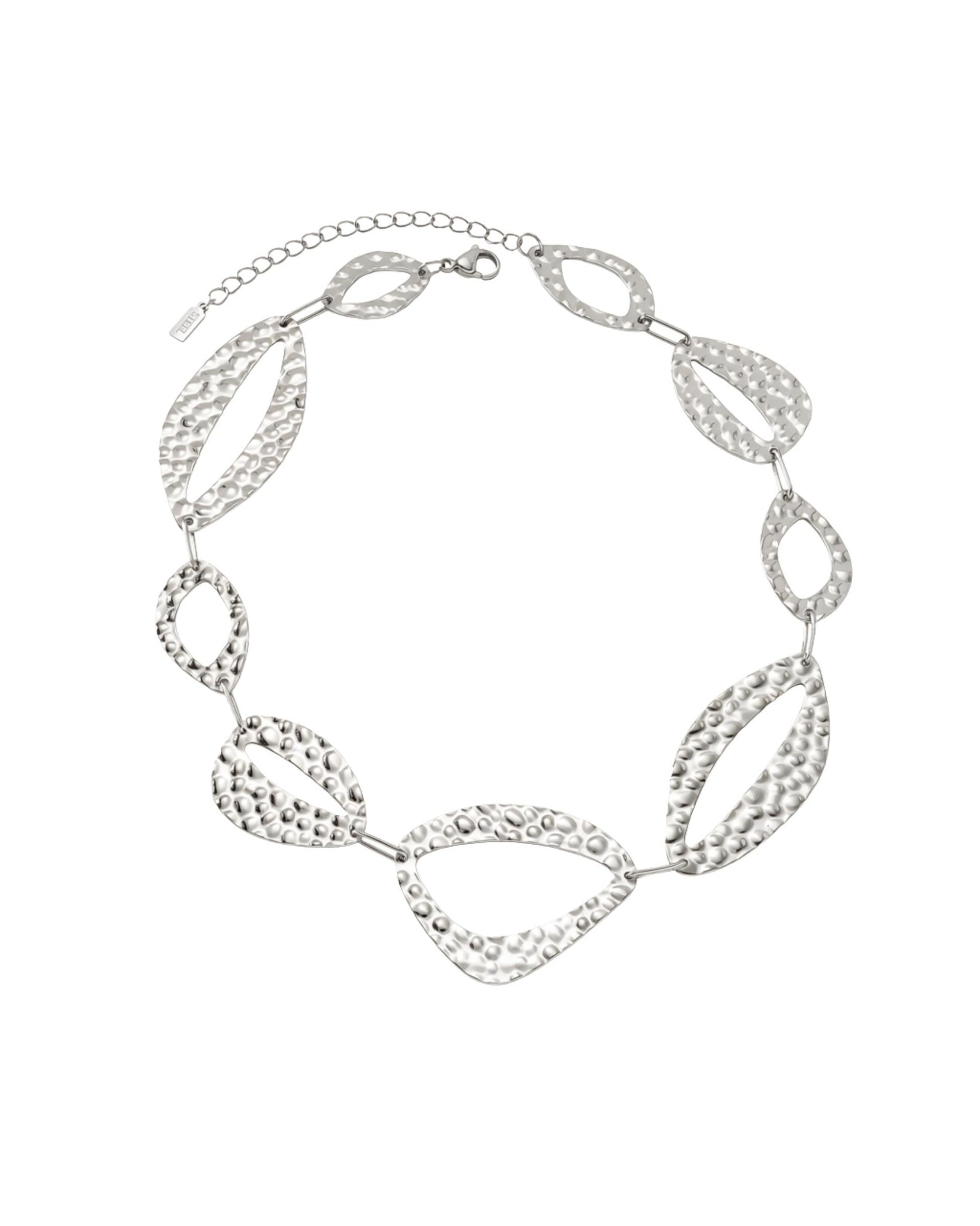RAGNA Waterproof Silver Stainless Steel Original Necklace - Hammered Finish - DANSK Copenhagen