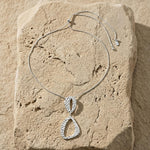 RAGNA Waterproof Silver Stainless Steel Original Simple Necklace - Adjustable Chain & Hammered Finish - DANSK Copenhagen