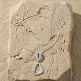 RAGNA Waterproof Silver Stainless Steel Original Simple Necklace - Adjustable Chain & Hammered Finish - DANSK Copenhagen