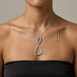 RAGNA Waterproof Silver Stainless Steel Original Simple Necklace - Adjustable Chain & Hammered Finish - DANSK Copenhagen