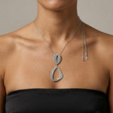 RAGNA Waterproof Silver Stainless Steel Original Simple Necklace - Adjustable Chain & Hammered Finish - DANSK Copenhagen