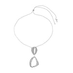 RAGNA Waterproof Silver Stainless Steel Original Simple Necklace - Adjustable Chain & Hammered Finish - DANSK Copenhagen