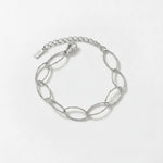 RAGNA Waterproof Silver Stainless Steel Oval Link Bracelet - Structured Finish - DANSK Copenhagen