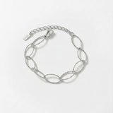 RAGNA Waterproof Silver Stainless Steel Oval Link Bracelet - Structured Finish - DANSK Copenhagen